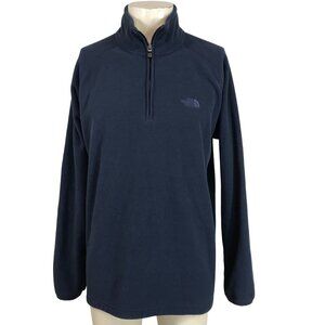 THE NORTH FACE - MEN'S LARGE - NAVY LONG SLEEVE 1/4 ZIP FLEECE PULLOVER SHIRT